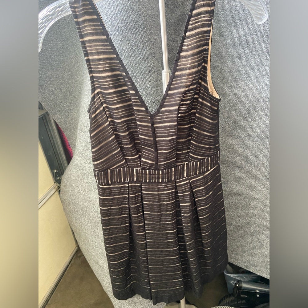 BCBGeneration Black and Brown Striped Mini Dress
